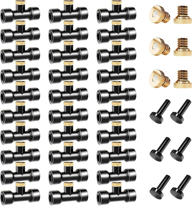 cureder Misting Nozzles Kit Include 36 Pcs Misting nozzle 30 Pcs Misting 6 Pcs Plug nozzle tees for Outdoor Spray Cooling System (72 Pieces) - Image 1